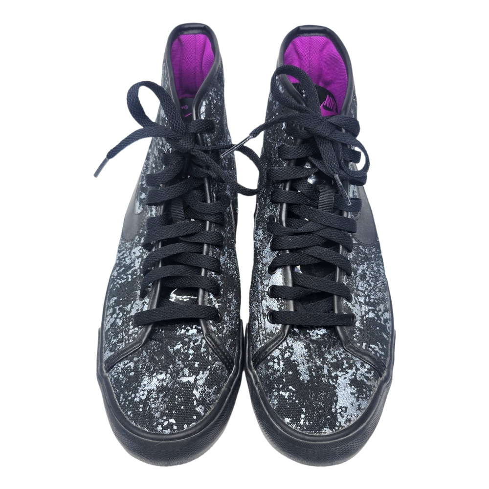 Nike High Tops Womens 10 RARE Court Mid Black Metallic Silver Purple Sneakers - Picture 4 of 12